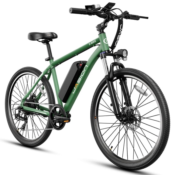Jasion Electric Bike for Adults, 500W Peak Motor Electric Mountain Bike with 360Wh Removable Battery, 26" Tires Ebike for Commute, Shimano 7-Speed Bicycles UL2849
