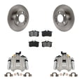 thumbnail image 1 of Transit Auto Rear Disc Brake Caliper Rotors and Semi-Metallic Pads Kit for Car Volkswagen Jetta Golf City KC8-100382S, 1 of 11