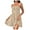 Beige, variant on Women's Spaghetti Strap Sleeveless Smocked A-Line Swing Mini Dress, Elegant Casual Summer Dress, S