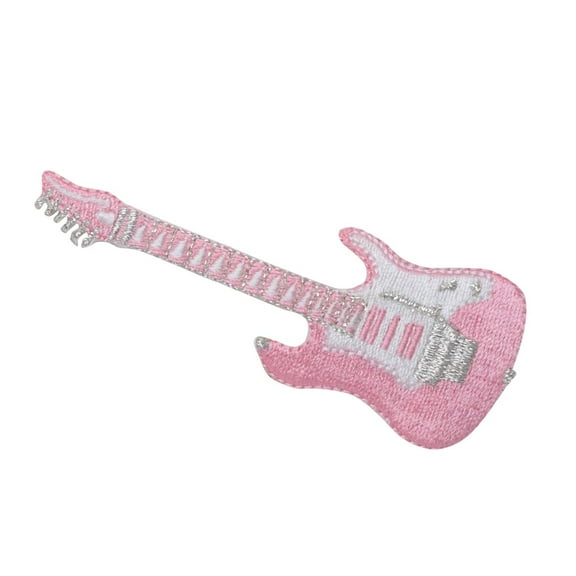 50s - Electric Guitar - Pink - 50's - Iron on Applique/ Embroidered Patch