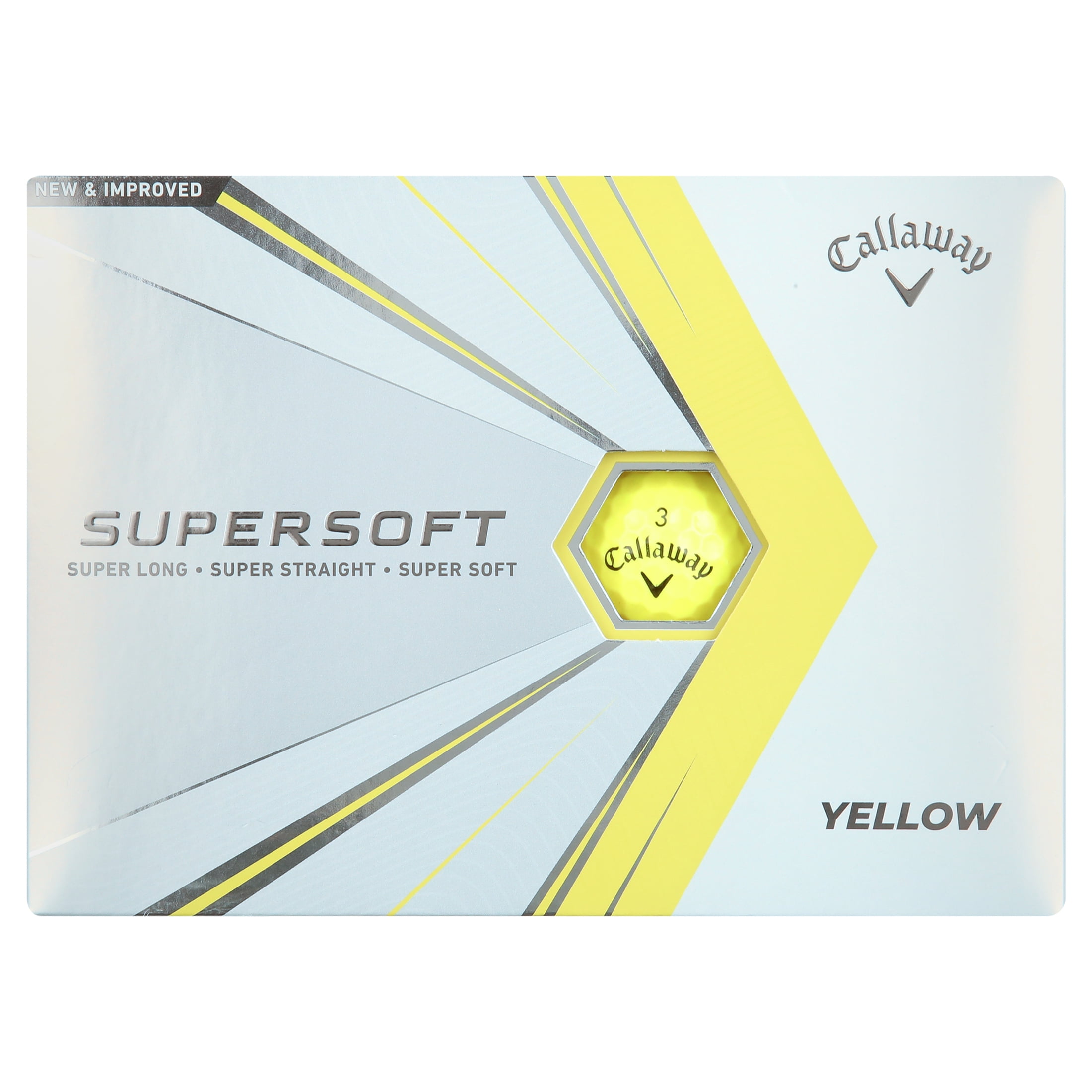 Callaway Supersoft 2021 Golf Balls, Yellow, 12 Pack