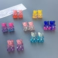 thumbnail image 4 of Aellinatey 6 Pair Fashion Lovely Candy Color Cartoon Sweet Bear Resin Gummy Bear Earrings Little Animal Charms Ear Studs Jewelry, 4 of 12