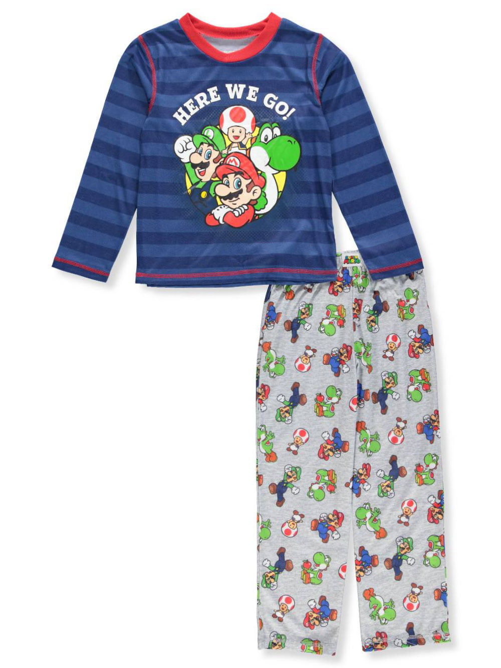 Super Mario Bros. - Super Mario Boys' 2-Piece Pajamas - blue, 4 - 5 ...