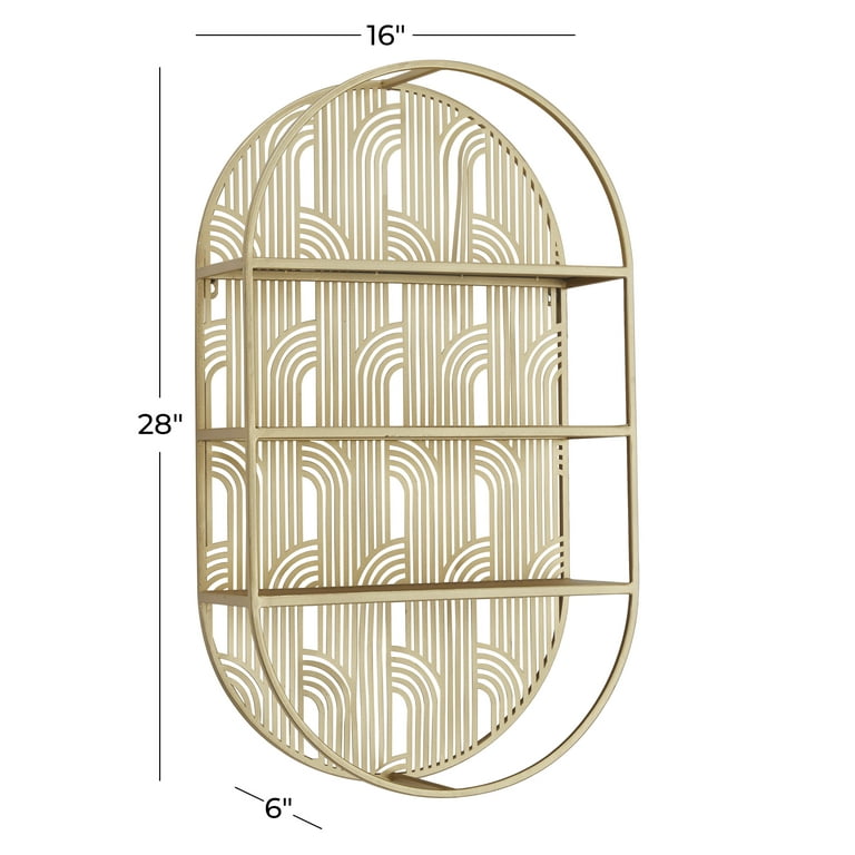 Gold Polished 3-Tier Shelf