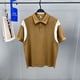 thumbnail image 3 of Nueva camisa polo para hombre, informal, holgada, con solapa, de colores modernos a juego, 3 of 5