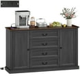 thumbnail image 1 of HOMCOM Buffet Bahut de 58 Pouces avec Station de Recharge Grain de Bois Noir, 1 of 10