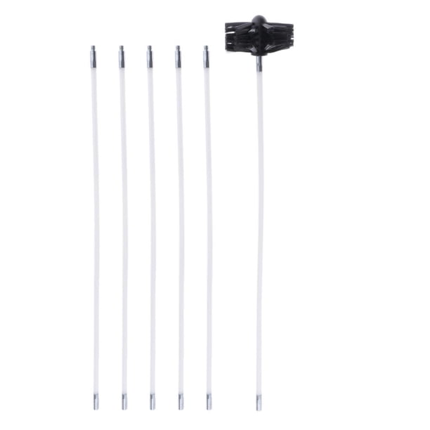 Quitapelusas del cepillo de limpieza de la ventilación de la secadora, kit de varillas y cepillo de chimenea para chimenea 6 varillas 1 cepillo