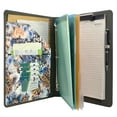 thumbnail image 2 of Flower Painting PU Leather Padfolio Ring Binder with Color File Folders, Organizer Portfolio File Folder with 3-Ring Binder and Clipboard, 2 of 5