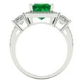 thumbnail image 4 of Three-Stone Engagement Ring for Women - 3.005ct Simulated Emerald in 14K White Gold Promise Ring, 4 of 6