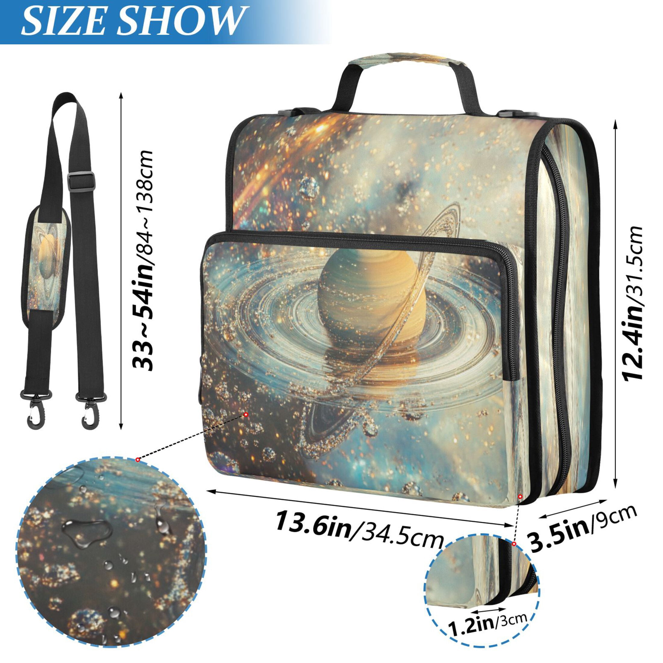 YAZAOO Zipper Binder trapper keeper Documents Organized Design Celestial Serenity Printed