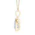 thumbnail image 2 of ANGARA Natural Bezel-Set Trillion 1.4 ct Aquamarine Pendant with Milgrain in 14K Yellow Gold for Women (Size-8mm) | March Birthstone, Anniversary, Jewelry Gift for Women | Natural Aquamarine Necklace, 2 of 8