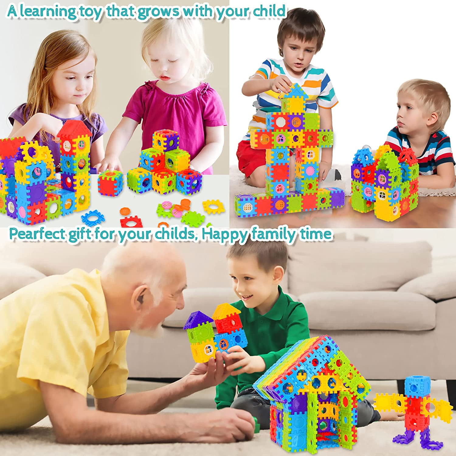 Building Blocks for Toddlers & Kids 180 Pcs Toy Building Sets – STEM Building Toys –Interlocking Building Blocks for Toddlers and Kids