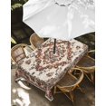 thumbnail image 3 of Outdoor Tablecloth with Umbrella Hole, Burnt Orange Boho Spillproof Waterproof Outdoor Table Cover, Modern Ethnic Geometric Southwestern Patio Tablecloths for Party Picnic Camping, Rectangle 60"x102", 3 of 9