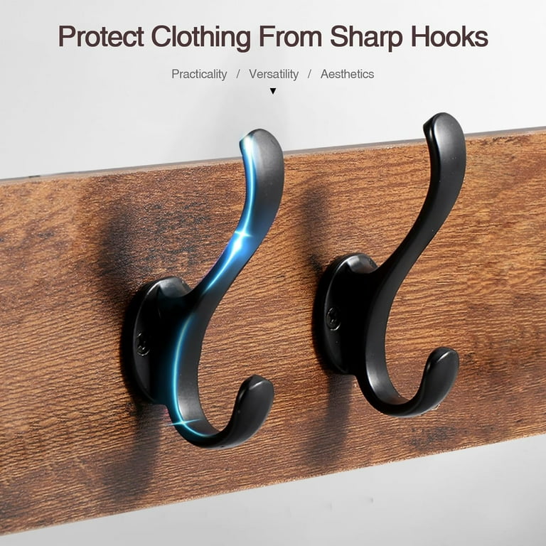 38.6 Farmhouse Coat Rack Wall Mount Long Coat Hooks for Wall Entryway Coat Rack with 10 Hooks Rustic Coat Hanger Wall Mount Heavy Duty Wall Coat Hooks for Hanging Coat Hat Bag