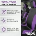 thumbnail image 2 of BDK UltraSleek Purple Seat Covers for Cars Full Set, Two-Tone Front Seat Covers with Matching Back Seat Cover, Stylish Car Seat Covers with Split Bench Design, Automotive Interior Covers, 2 of 8