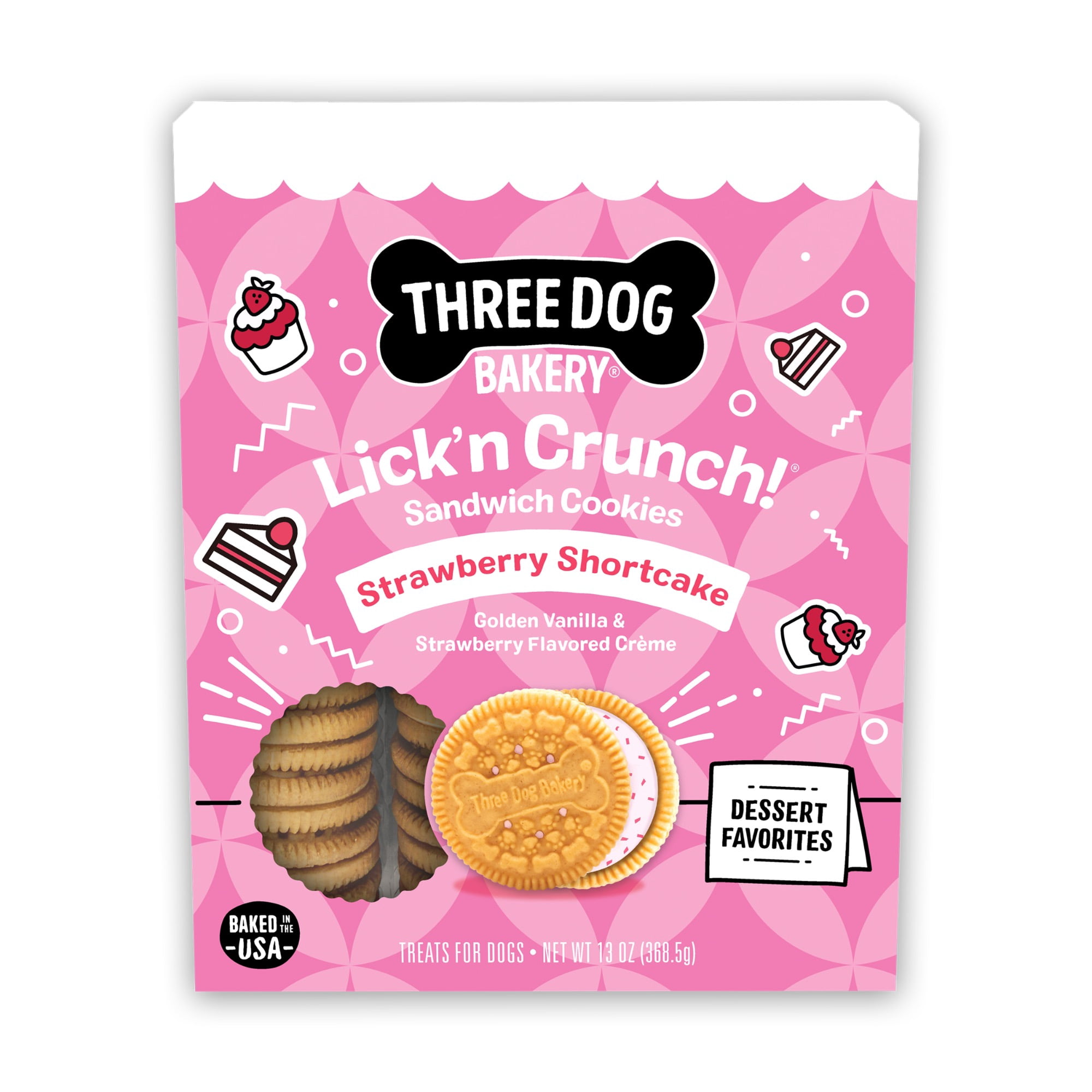 Three Dog Bakery Lick'n Crunch! Dog Treat Sandwich Cookies