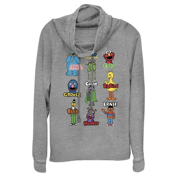 Junior's Sesame Street Character Introductions  Cowl Neck Sweatshirt