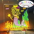 thumbnail image 3 of Tablero de dibujo brillante Naiovety Luz nocturna LED placa de mensaje reescribible 20x20CM, 3 of 6