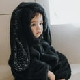 thumbnail image 6 of Kids Animal Costumes Fuzzy Baby Easter Bunny Romper Long Ear Rabbit Hoodie Romper Jumpsuit with Zipper, 6 of 7