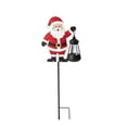 thumbnail image 2 of Solar Santa Claus Christmas Garden Stake, Metal Outdoor Yard Decor with Warm Lantern Light for Lawn Pathway Patio, Winter Holiday Gift 32.08in, 2 of 7