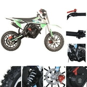 SYX MOTO VK 58cc 4-Stroke Gas Powered Mini Dirt Bike for Kids, Fully Automatic Youth Off-Road Motorcycle with Speed Governor, Pull Start, Green/White