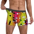 thumbnail image 2 of Kdxio Men's Boxer Briefs with Colorful Tie Dye Stained Glass 1 Print - Comfortable and Breathable Underwear for Everyday Wear, 2 of 7