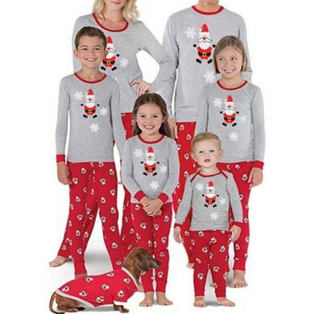 

Christmas Family Pajamas Set Xmas Adult Women Kids Sleepwear Nightwear 2 Pieces Pants Set