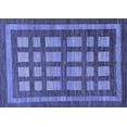 thumbnail image 1 of Ahgly Company Machine Washable Indoor Rectangle Checkered Blue Modern Area Rugs, 2' x 5', 1 of 4