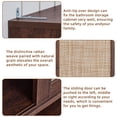 thumbnail image 4 of Leyaoyao Rattan Toilet Storage Cabinet, Over The Rack Wood Cabinet with Slide Door Stand, Bathroom Small Cupboard, Walnut, 4 of 7