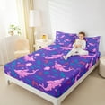 thumbnail image 4 of jejeloiu Lovely Axolotl Bed Sheets,Ocean Shell Croal King Sheets,Purple Pink Sheet Set For Girl,Microfiber Bedroom Decor,4-Piece, 4 of 7