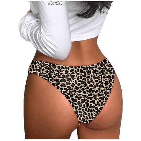 

TAIAOJING Women Thong 1 Pieces Print Lingerie Temptation Low-waist Briefs Underwear Panties Brief