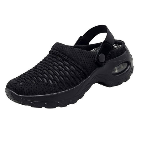 

Women Medium-heeled Casual Sandals and Slippers Arch Support Mesh Sandals Black 35