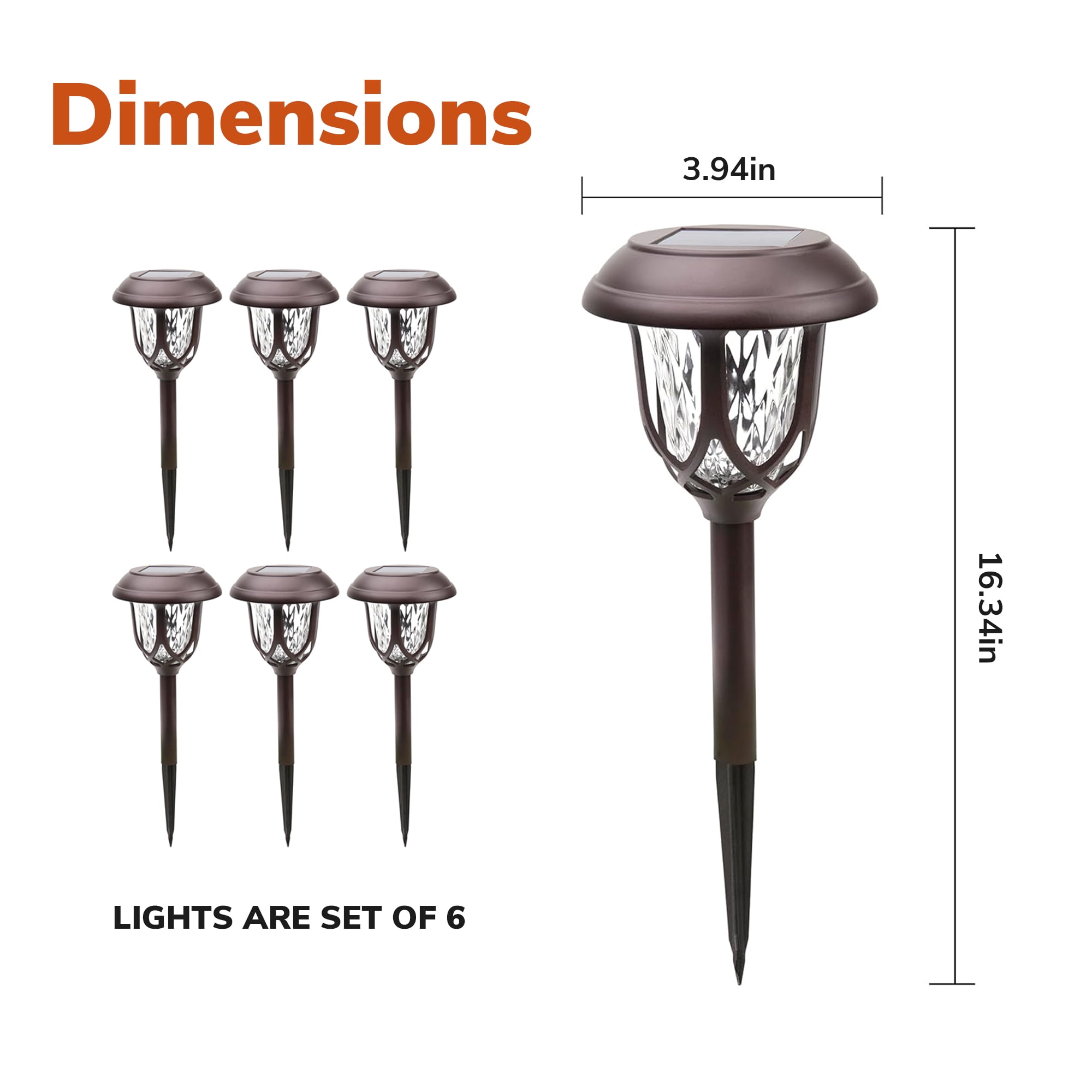 SZRSTH Solar Lights Outdoor Waterproof, 6 Pack LED Solar Garden Lights Outside Decor for Yard Patio Landscape Walkway