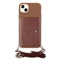 thumbnail image 2 of For Iphone 14 Crossbody Lanyard Wallet Card Bag Phone Case(Coffee),iPhone 16 Pro Max, 2 of 5