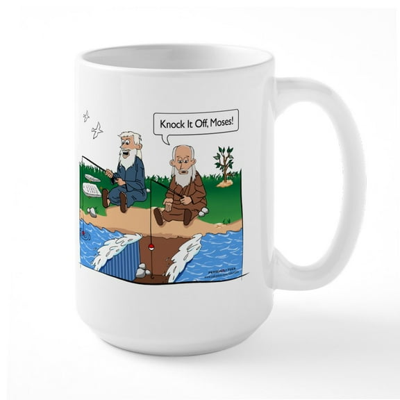 CafePress - Fishing With Moses Mugs - 15 oz Ceramic Large White Novelty Mug