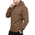 thumbnail image 5 of Handshe Men's Pullover Hoodie, Solid Color Loose Fit with Patch Pockets, Casual French for Everyday Wear, 5 of 5