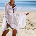 thumbnail image 2 of Traje de baño para niñas para mujer, traje de baño de verano para la playa, encubrimiento de encaje de ganchillo L Soledad Vestido de playa con manga larga, 2 of 10