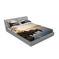 thumbnail image 2 of Ambesonne Nautical Fitted Sheet & Pillow Sham Set, Lake Tahoe at Sunset, Queen, Blue Grey, 2 of 2