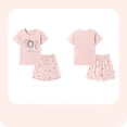 thumbnail image 3 of Emy Dola 2-7T Kid Girls Short Sleeve Graphic Print T-Shirt and Short Sets Tollder Casual 2-Pieces Summer Outifs, 3 of 7