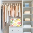 thumbnail image 4 of Yayeee Collapsible Cube Storage Bin with Lid Fabric Closet Decorative Basket with Handles, Grapefruit Slices, 4 of 7