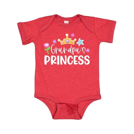 

Inktastic Grandpa s Princess Crown and Flowers Gift Baby Girl Bodysuit