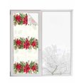 thumbnail image 6 of Christmas Poinsettia Window Privacy Film Stained Glass Window Film Decorative Windows Cover Static Windows Cling for Glass Door Red Xmas Botanical Pine Cones Stickers for Bathroom 29.5"x78.7", 6 of 7
