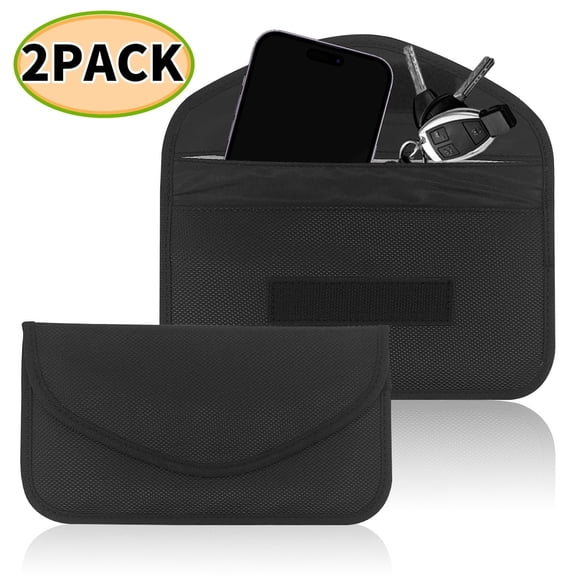 Faraday Bags for Car Keys and Cell Phone, Signal Blocking Faraday Pouch, RFID Card Faraday Pouch 2Pack