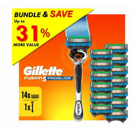 Gillette ProGlide Razor Bundle with 14 Blade Cartridge Refill