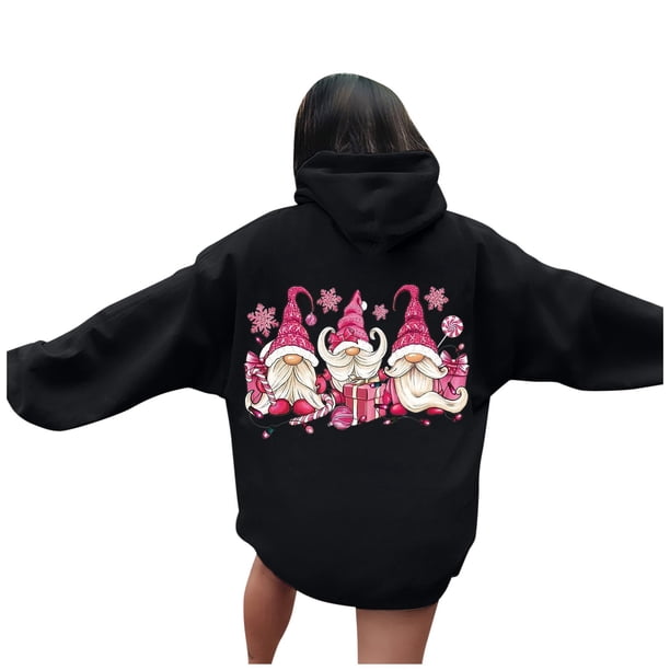 WILLBEST Sudadera de Mujer, Sudaderas con Capucha de Manga Larga con Cordón Ajustable, Estampado, Talla Grande, Ideales para Otoño Grande