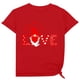 thumbnail image 1 of Camiseta holgada de manga corta con cuello redondo y estampado informal para el Día de San Valentín a la moda para mujer Pompotops hfajkhk125198, 1 of 4