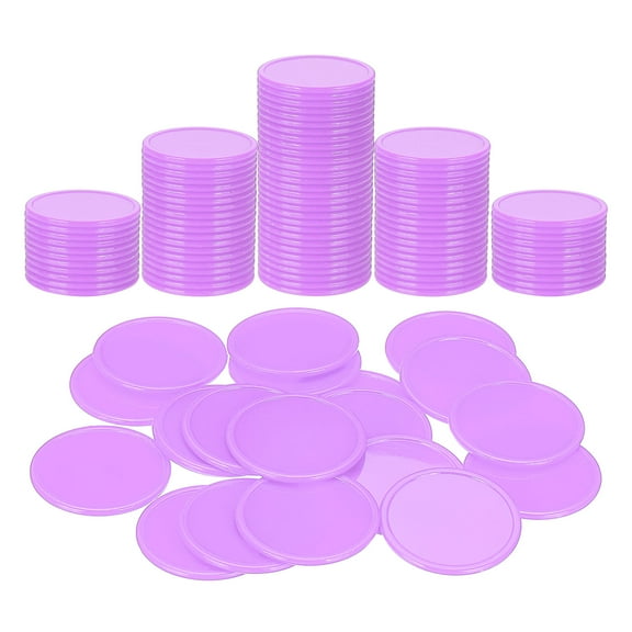 Uxcell 100 Pack Plastic Poker Chips, 1.5 Inch Learning Counters Counting Counters Disks Markers Opaque Game Tokens for Game Play Math Counting, Light Purple