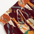 thumbnail image 5 of Women High Waist Floral Print Maxi Skirt with Drawstring Elastic Waistband and Tiered Design for Casual Wear Wine M, 5 of 7