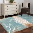 thumbnail image 3 of Coastal Sea Turtle Area Rugs 4'x6', Washable Small Throw Rugs for Office Bathroom, Summer Coral Ocean Vintage Wood Indoor Outdoor Rug Non-Slip Low Pile Carpet Runner Reversible Floor Mats, 3 of 8