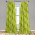 thumbnail image 5 of Ambesonne Green Leaf Curtains, Tropical Pineapple, Pair of 28"x95", Apple Green and Fern Green, 5 of 5
